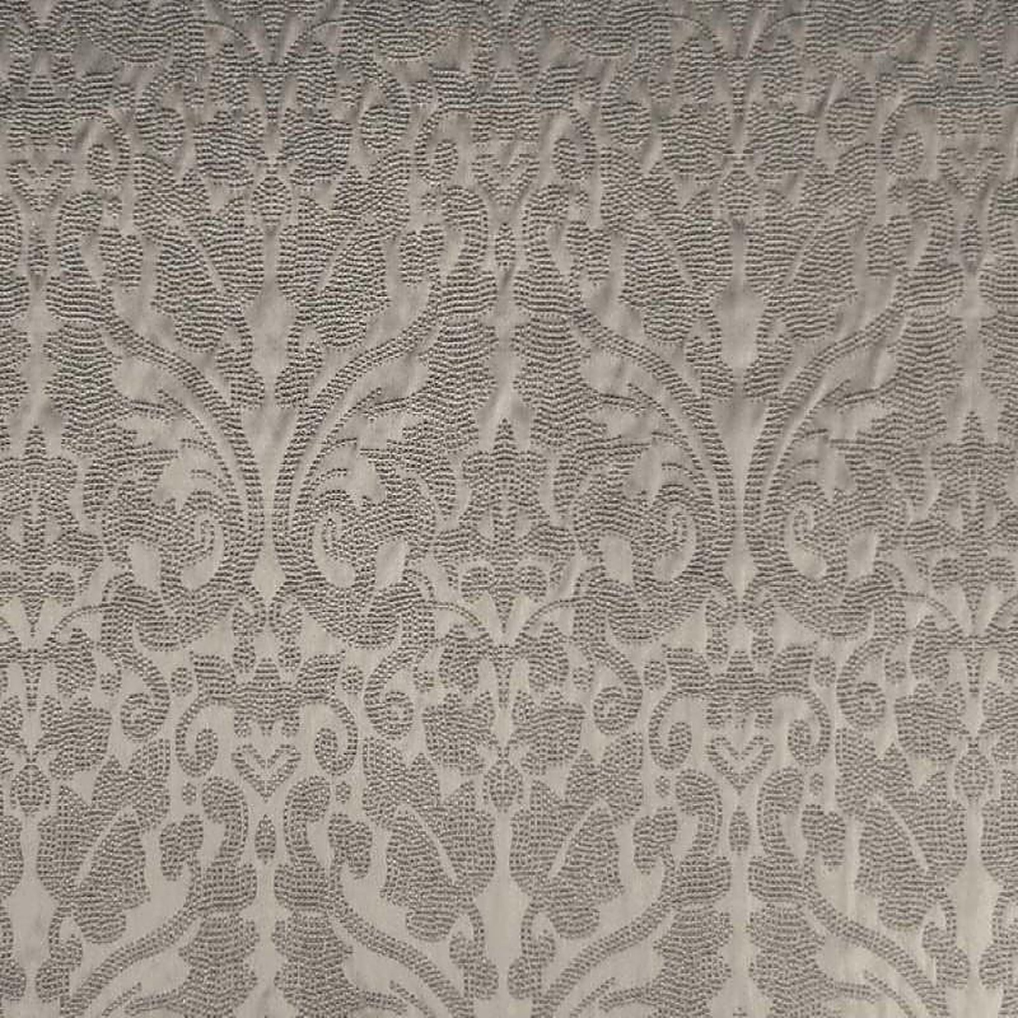 Eastern Fabric in color Slate is a Shiny Dotted Damask Fabric pattern good for Drapery & Curtain Fabric