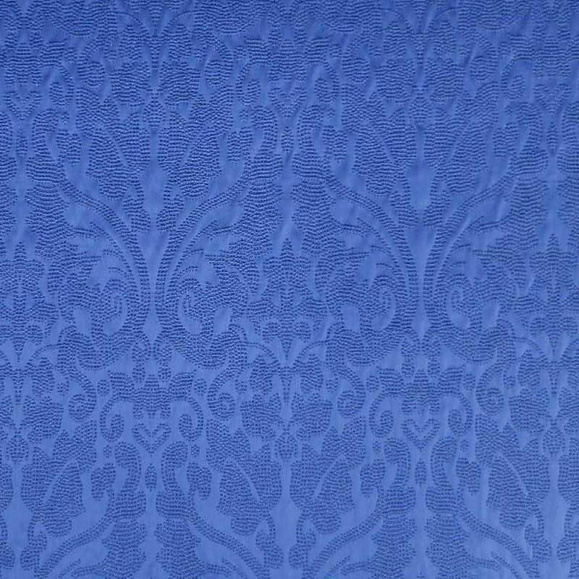 Eastern Fabric in color Indigo is a Shiny Dotted Damask Fabric pattern good for Drapery & Curtain Fabric