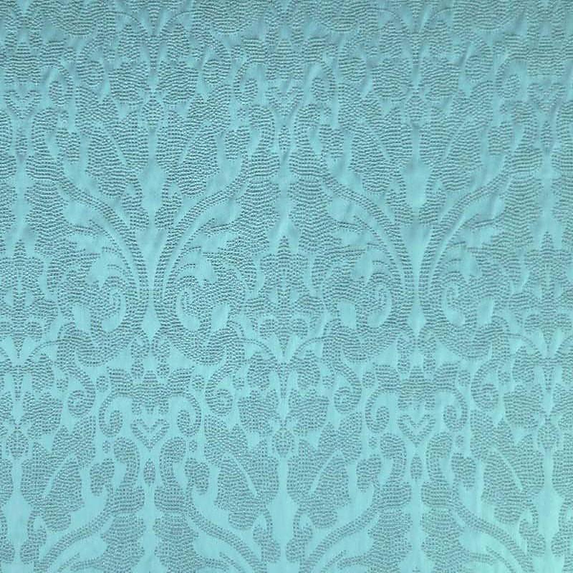 Eastern Fabric in color Spa is a Shiny Dotted Damask Fabric pattern good for Drapery & Curtain Fabric