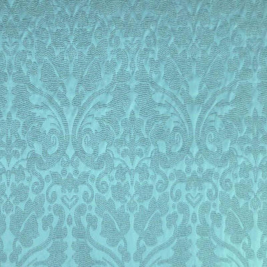 Eastern Fabric in color Spa is a Shiny Dotted Damask Fabric pattern good for Drapery & Curtain Fabric