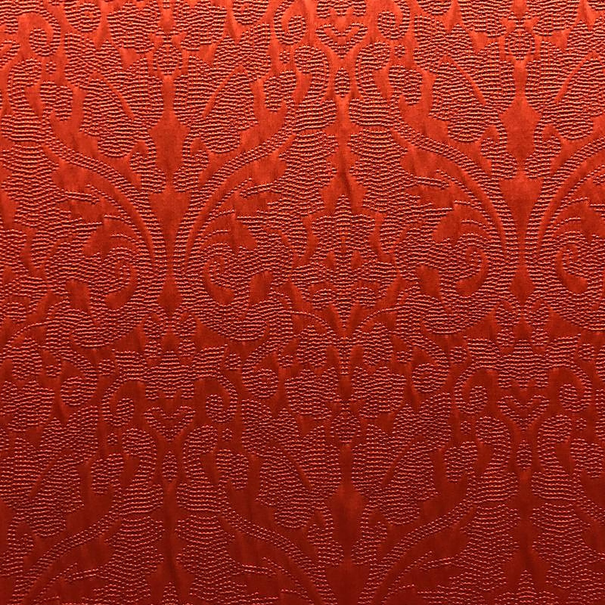 Eastern Fabric in color Rust is a Shiny Dotted Damask Fabric pattern good for Drapery & Curtain Fabric