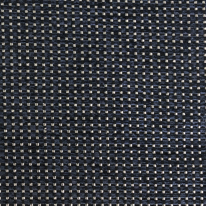 Elias Fabric in color Navy is a Small Square Metallic Fabric pattern good for Drapery & Curtain Fabric and Upholstery Fabric