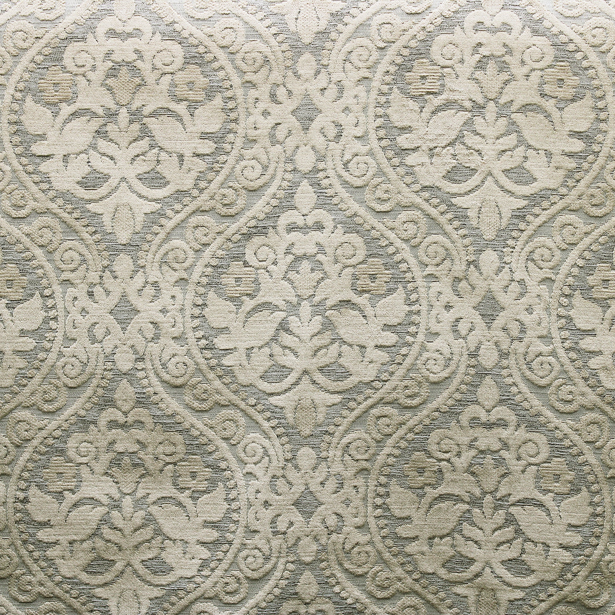 Cream Solid Soft Chenille Upholstery Fabric By The Yard