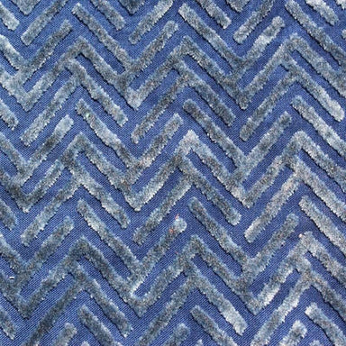 Emerson Fabric in color Sapphire is a Geometric Velvet Fabric pattern good for Drapery & Curtain Fabric and Upholstery Fabric