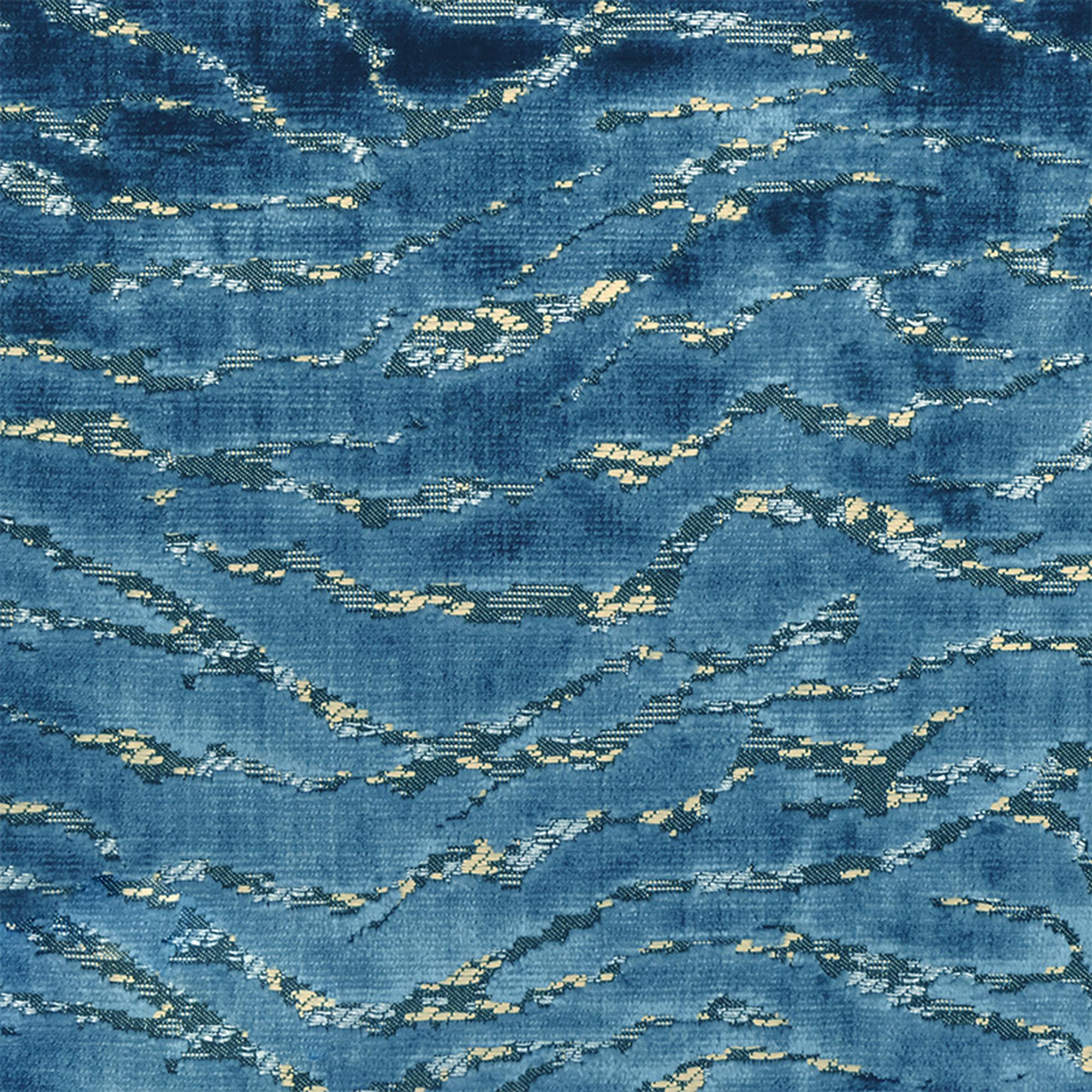 Empress fabric in color Royal showcasing fabric animal print cut velvet upholstery fabric.