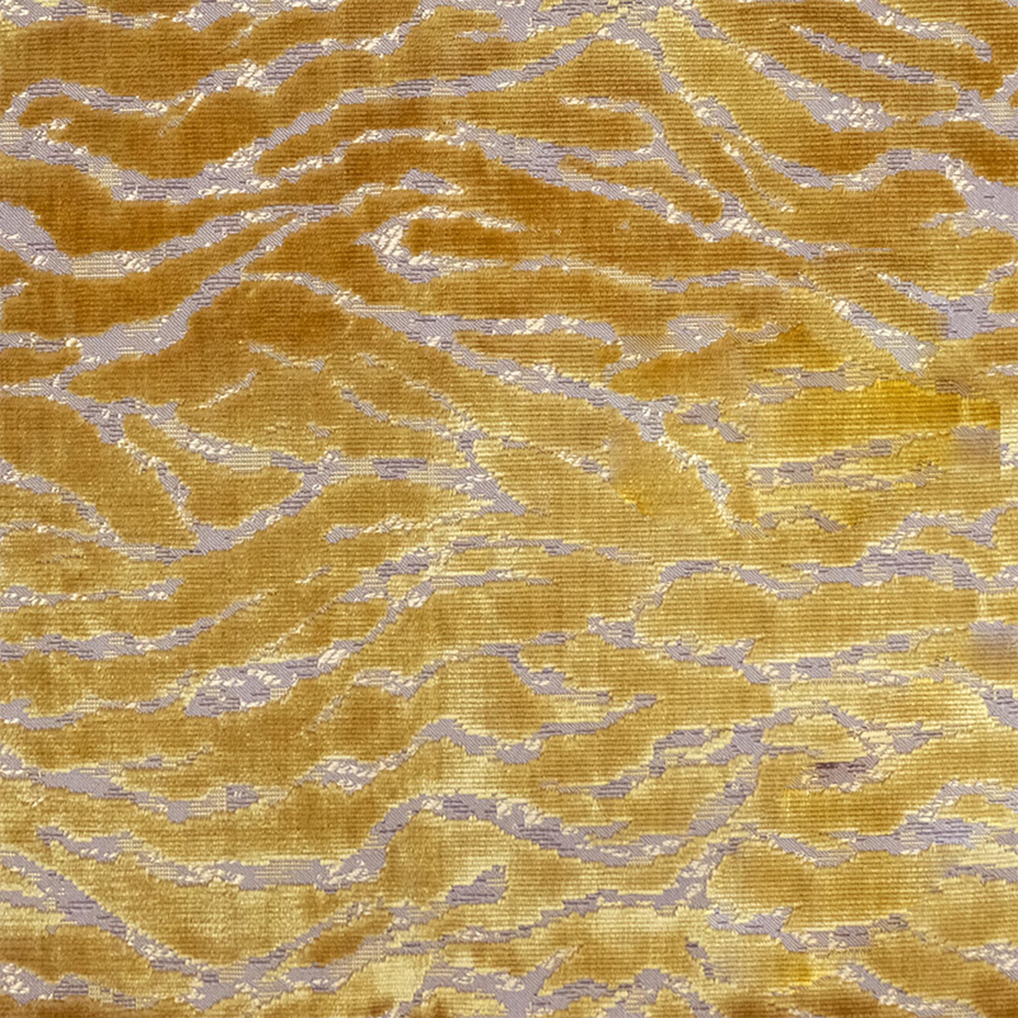 Empress fabric in color Gold showcasing fabric animal print cut velvet upholstery fabric.