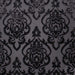 Evans Fabric in color Charcoal is a Damask Velvet Fabric pattern good for Drapery & Curtain Fabric and Upholstery Fabric