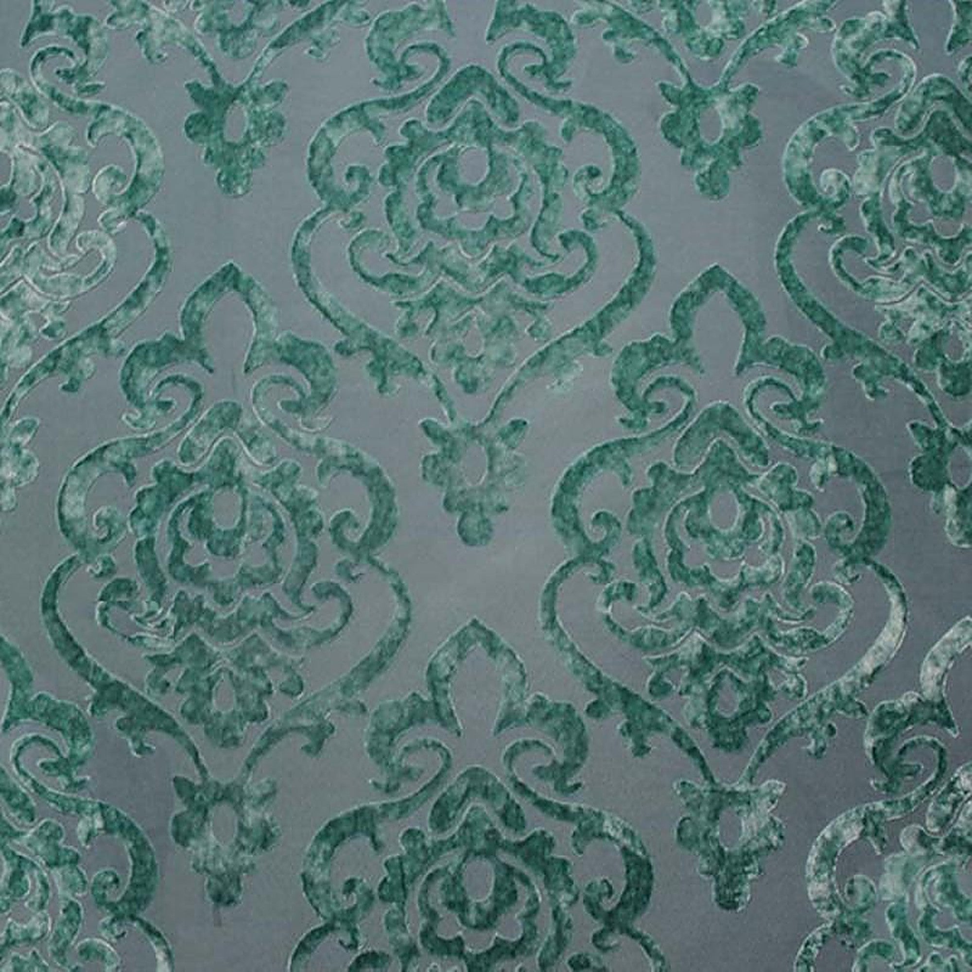 Evans Fabric in color Spa is a Damask Velvet Fabric pattern good for Drapery & Curtain Fabric and Upholstery Fabric