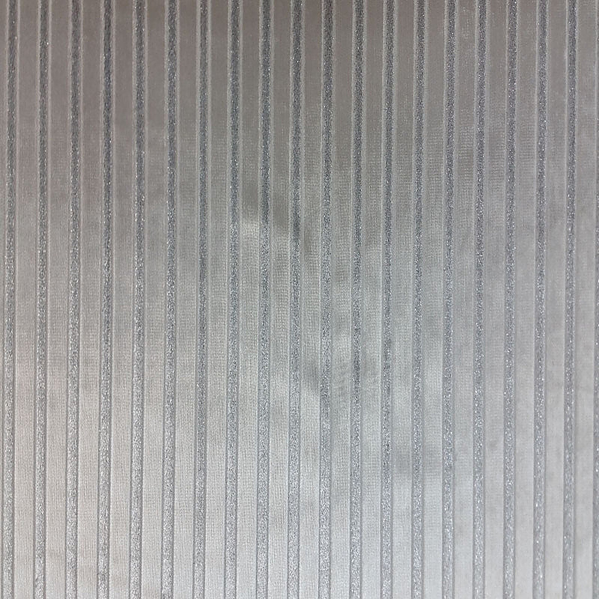 Flash Fabric in color White is a Metallic Stripe Velvet Fabric pattern good for Drapery & Curtain Fabric and Upholstery Fabric