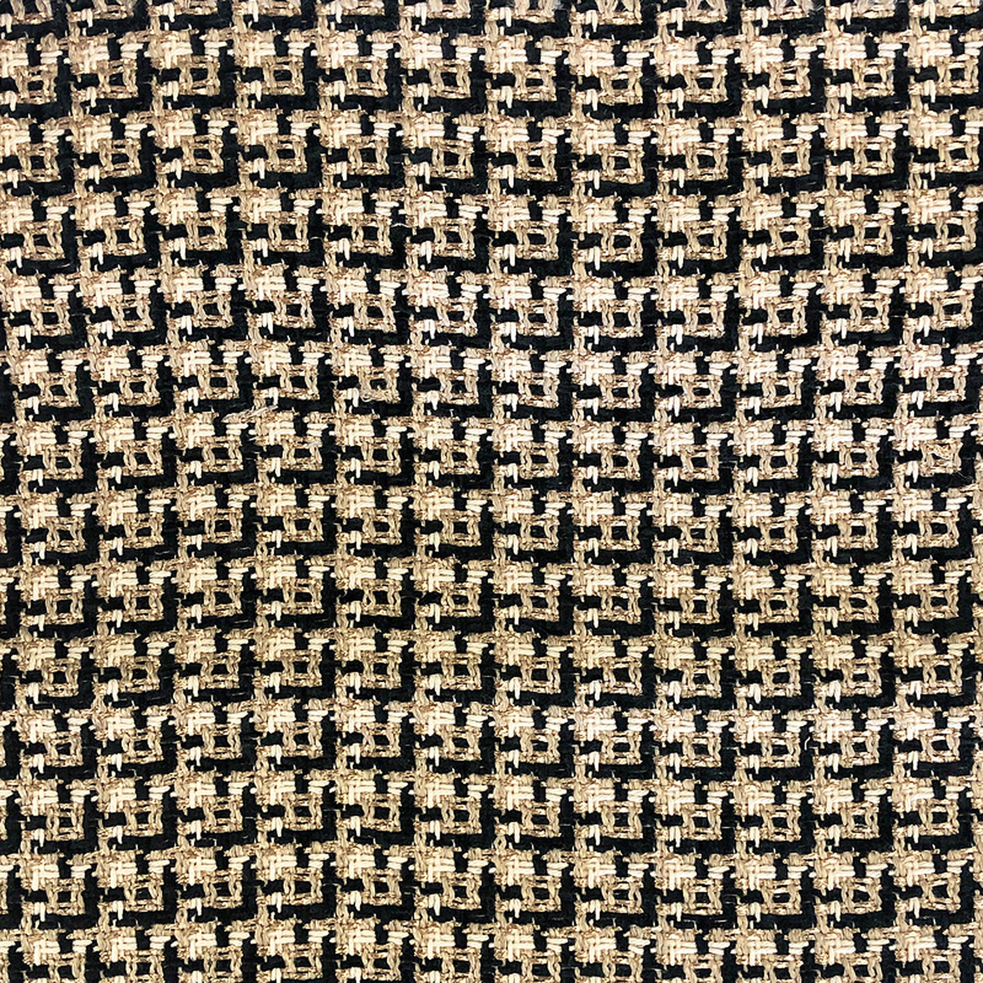 Galvan fabric in color Black showcasing fabric square woven chenille with metallic yarn upholstery fabric.