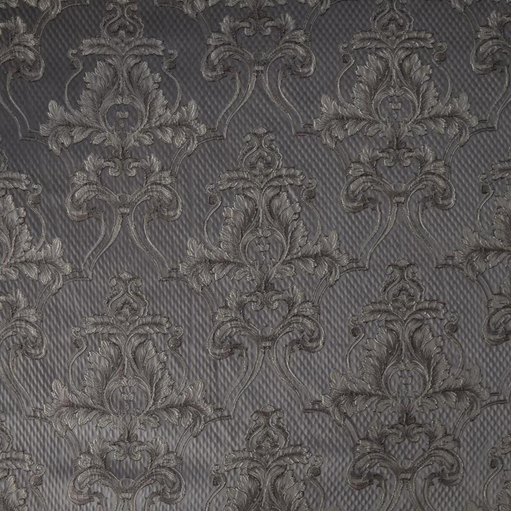 Giovani fabric in color Mocha showcasing fabric elegant traditional damask drapery & curtain fabric.