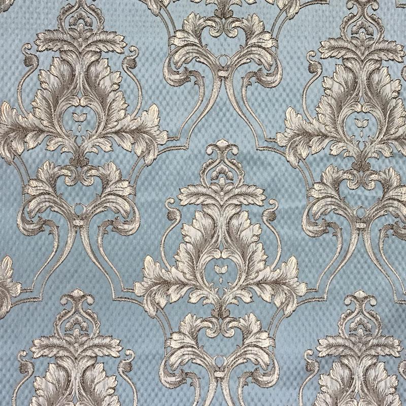 Rodeo Home Neiman Traditional Damask Velvet Fabric | Shop by The Yard Teal / Yard
