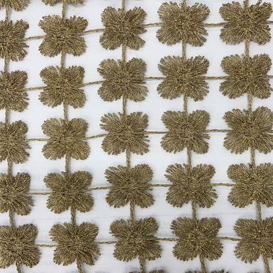 Groove fabric in color Bronze showcasing fabric floral metallic sheer drapery & curtain fabric.