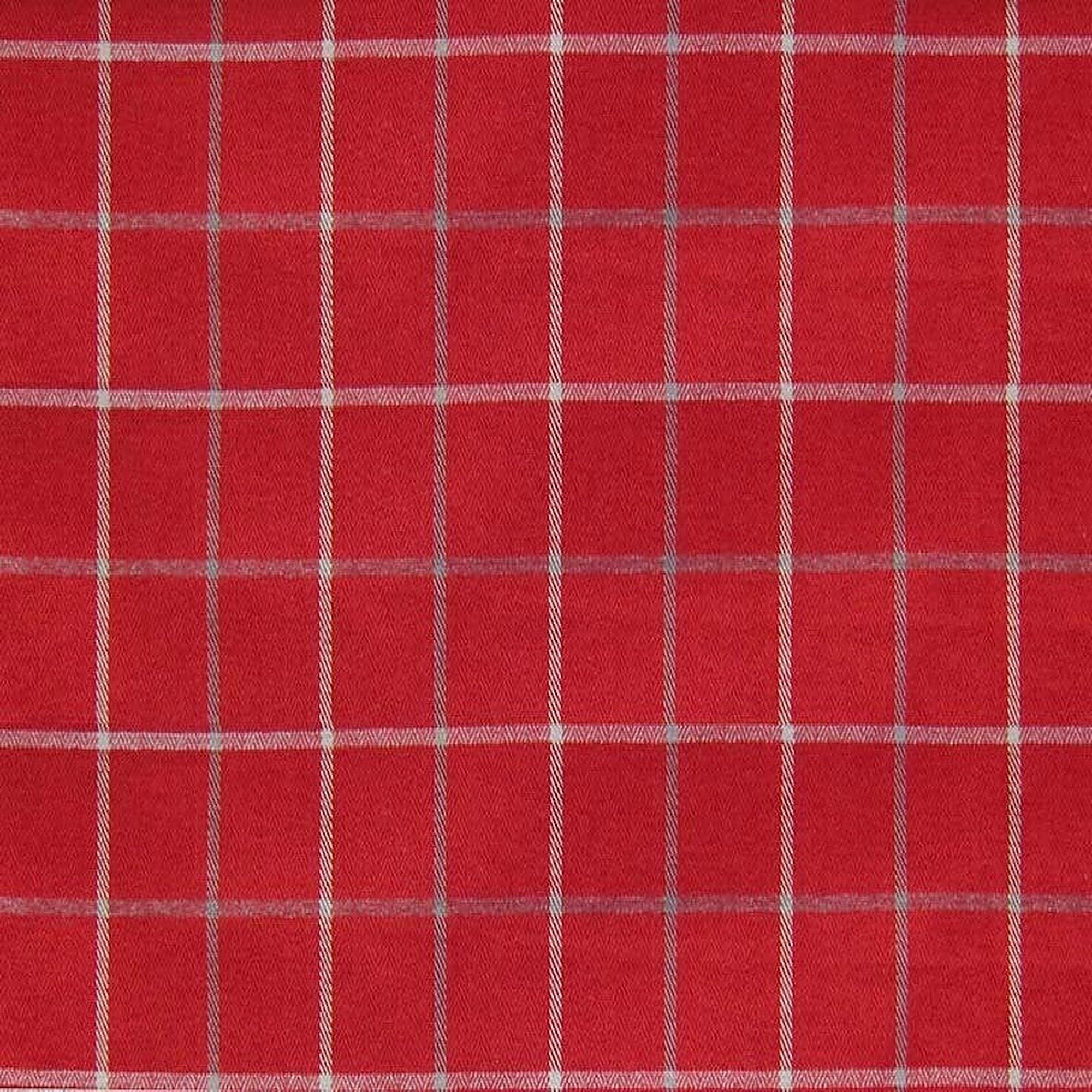 Guetta Fabric in color Cranberry is a Plaid Chenille Fabric pattern good for Drapery & Curtain Fabric and Upholstery Fabric