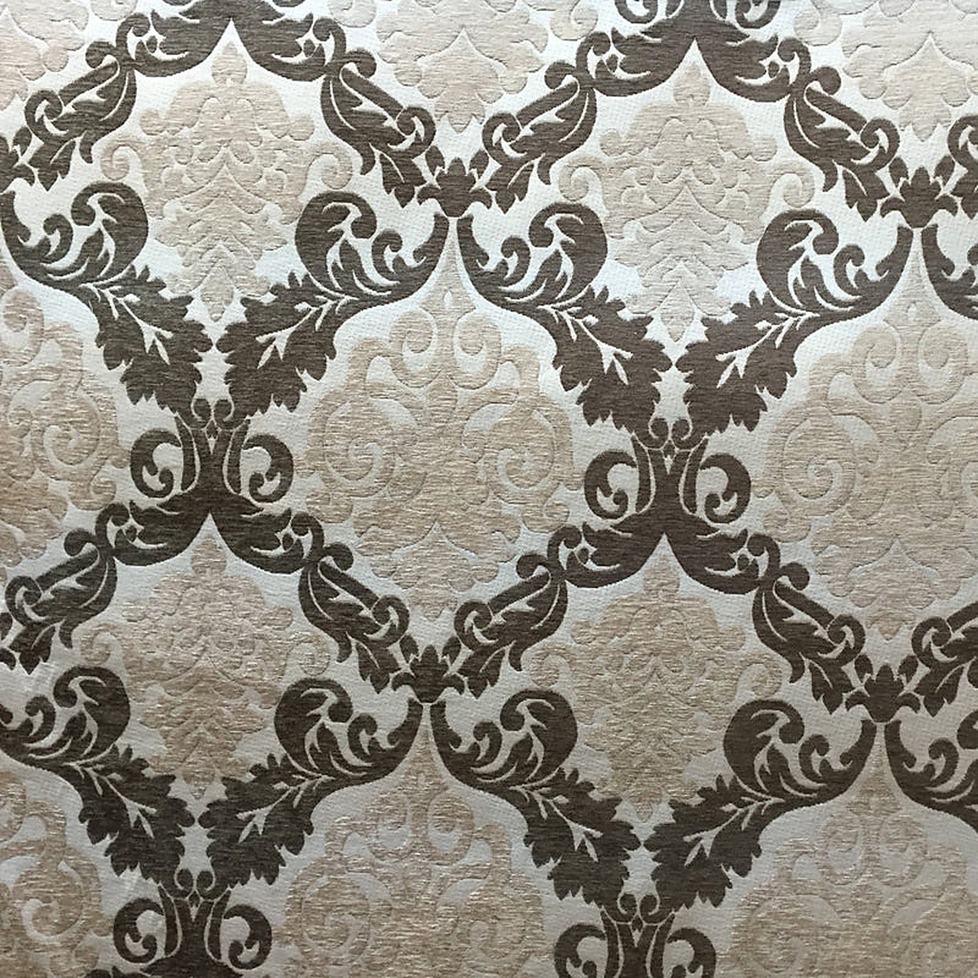 Hannah Fabric in color Chocolate is a Two-Toned Damask Fabric pattern good for Upholstery Fabric