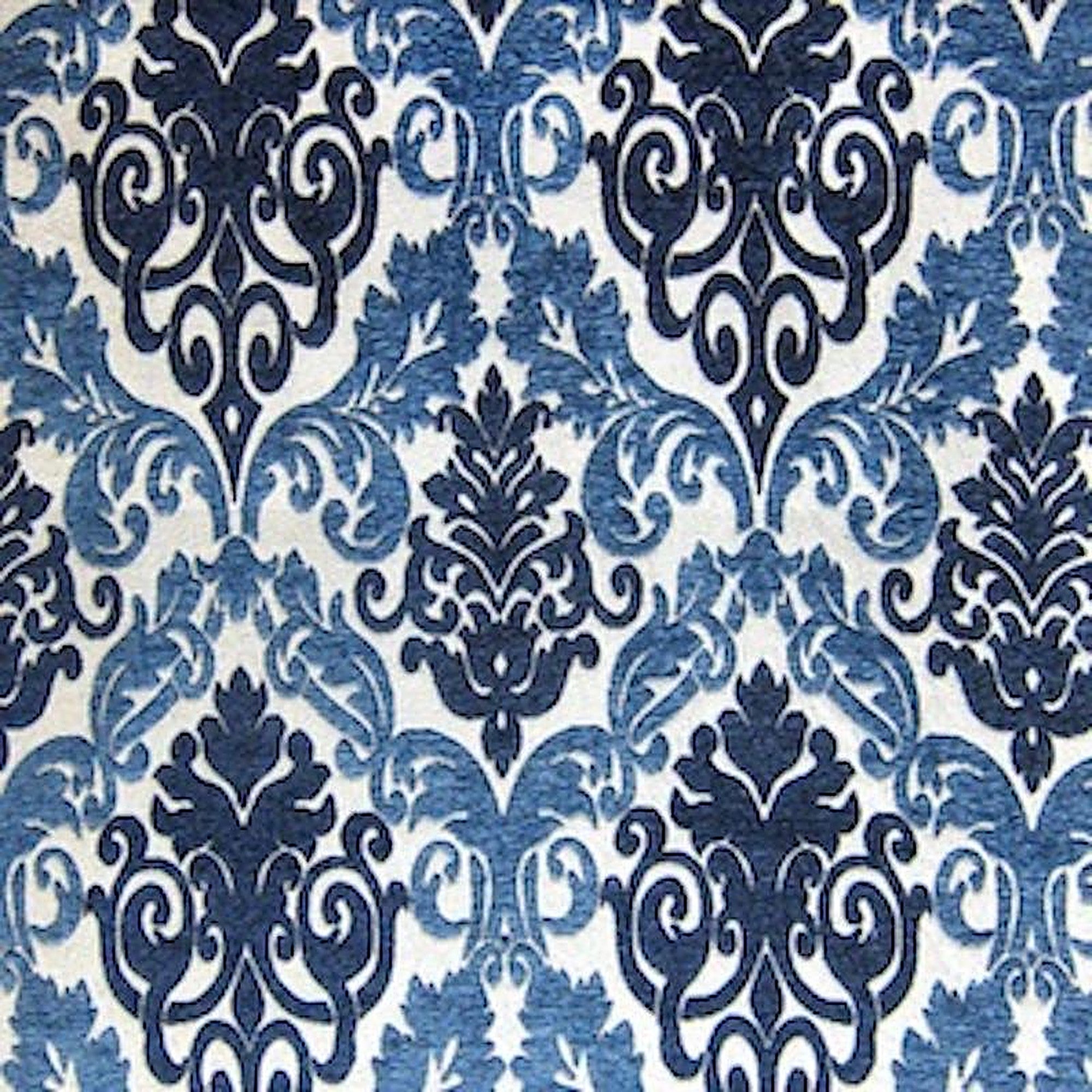 Hannah Fabric in color Ocean is a Two-Toned Damask Fabric pattern good for Upholstery Fabric