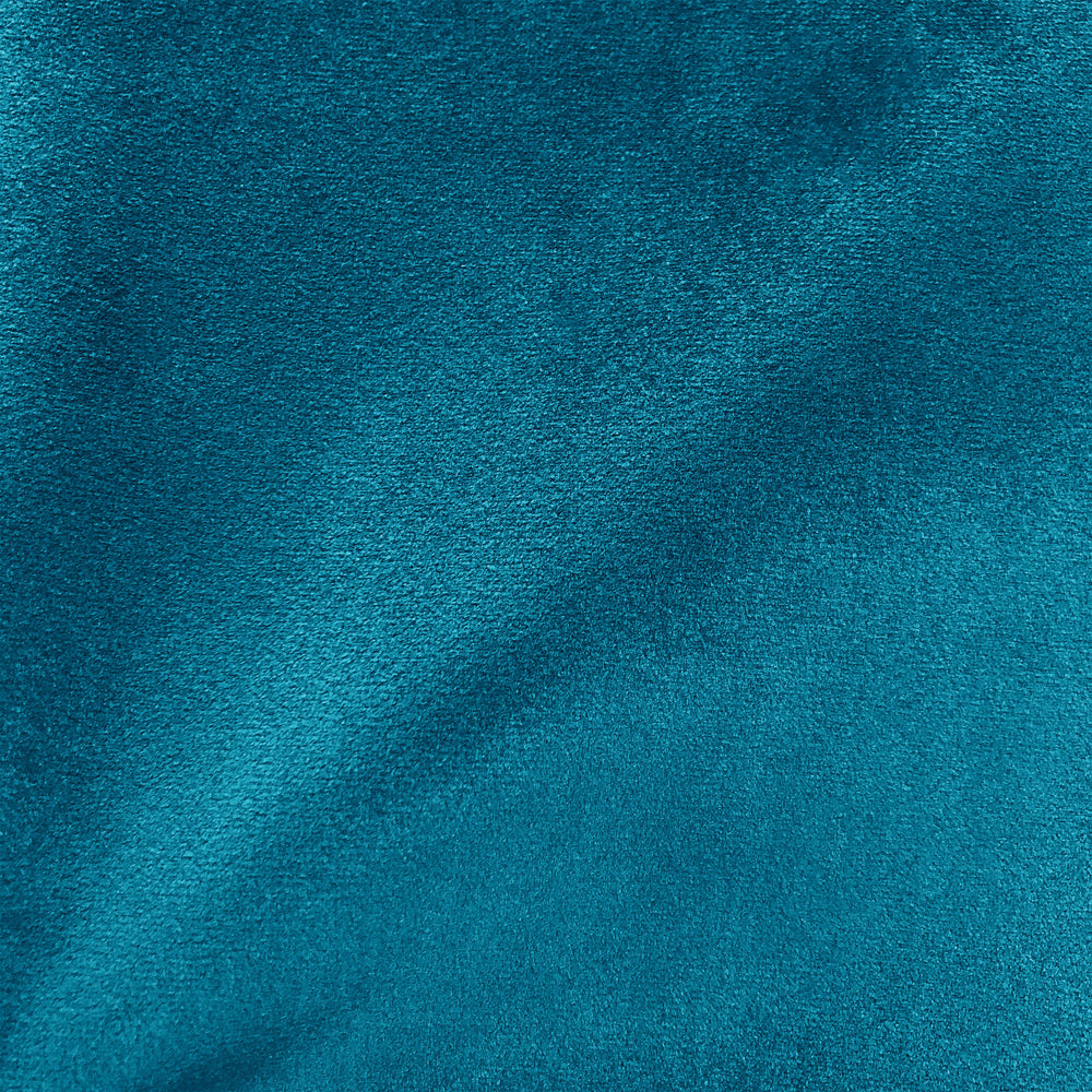 Teal Blue Solid Texture Velvet Upholstery Fabric by The Yard