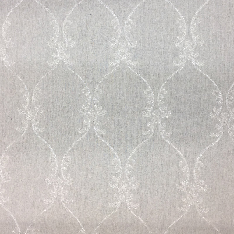 Icon Fabric in color Flax is a Damask Sheer Fabric pattern good for Drapery & Curtain Fabric