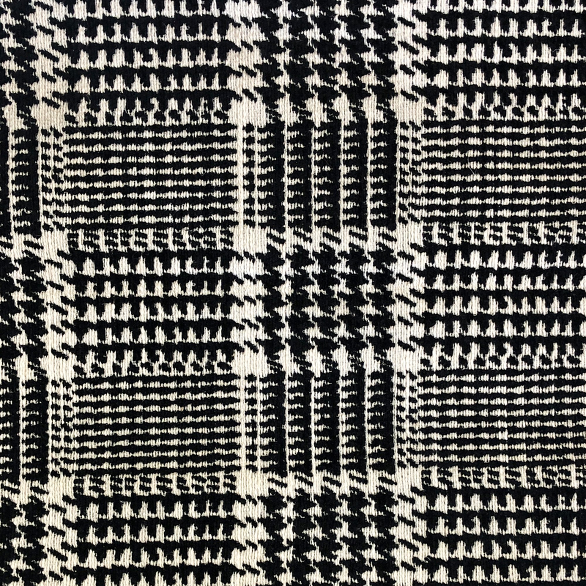 Jace fabric in color Black showcasing fabric houndstooth square chenille upholstery fabric & drapery & curtain fabric.