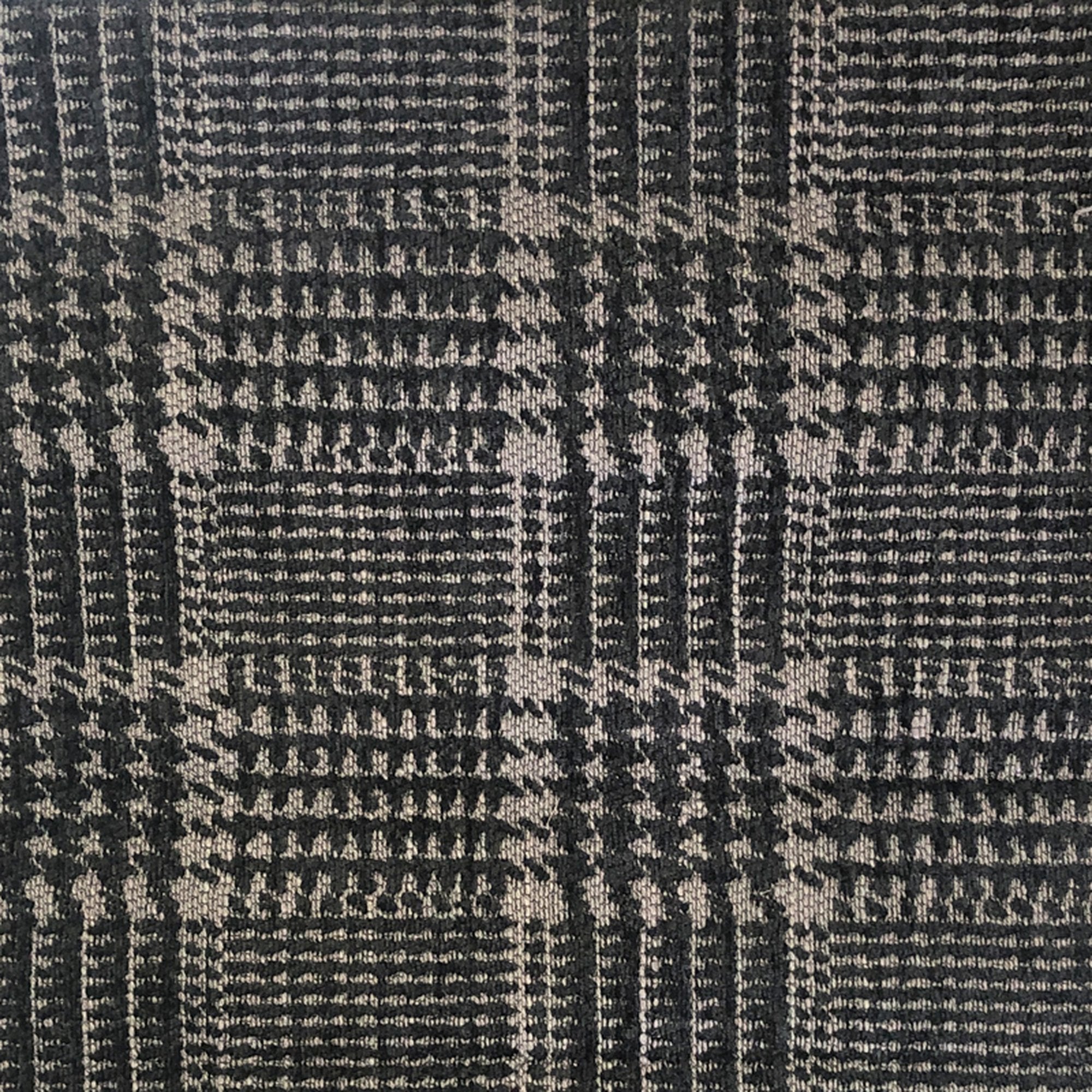 Jace fabric in color Ebony showcasing fabric houndstooth square chenille upholstery fabric & drapery & curtain fabric.