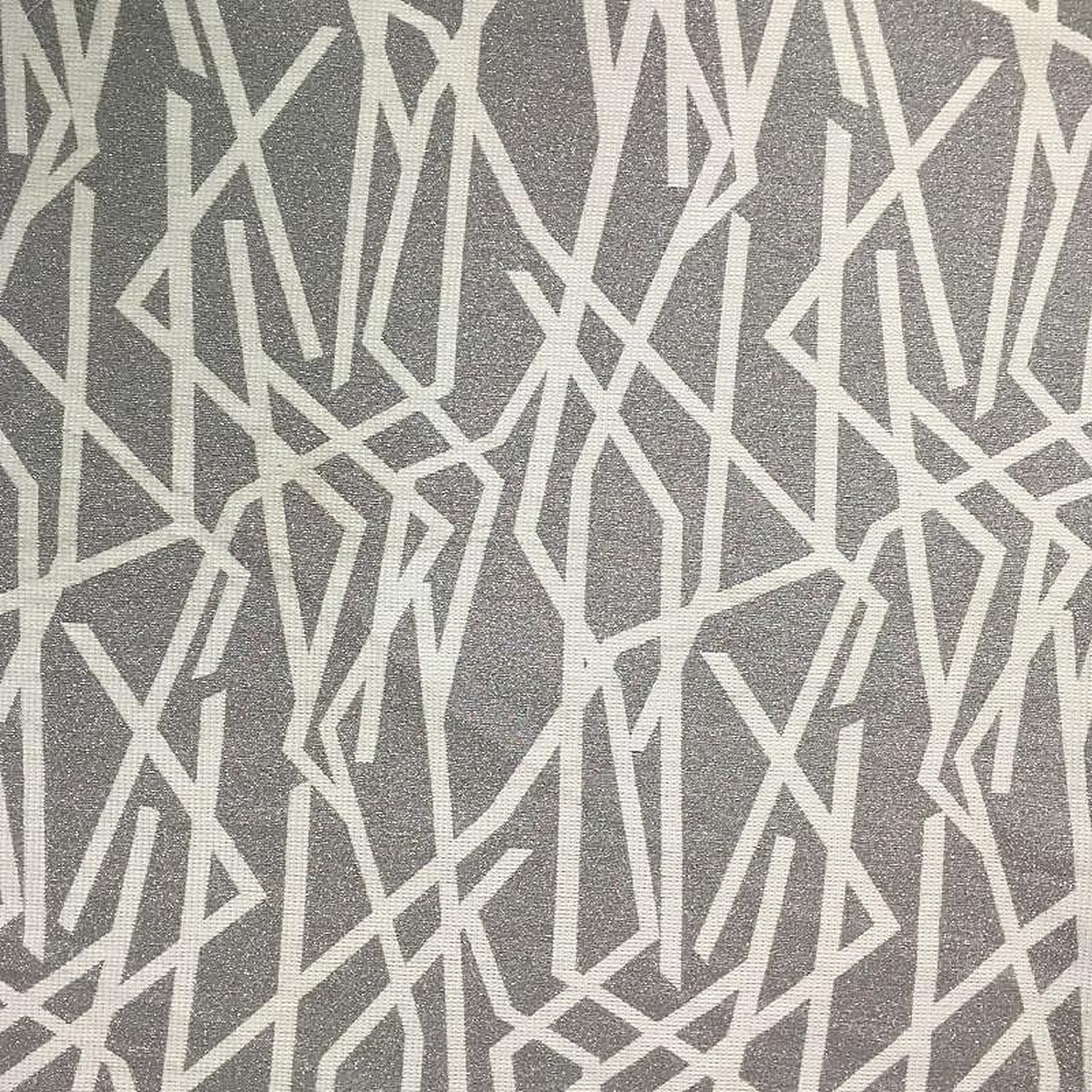 Jackie Fabric in color Gray is a Metallic Base Abstract Line Fabric pattern good for Drapery & Curtain Fabric
