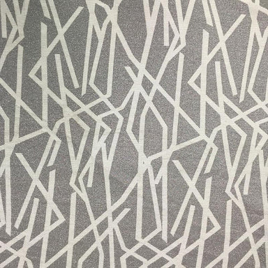 Jackie Fabric in color Gray is a Metallic Base Abstract Line Fabric pattern good for Drapery & Curtain Fabric