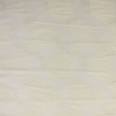 Jill Fabric in color White is a Metallic Base Snake-Like Pattern pattern good for Drapery & Curtain Fabric