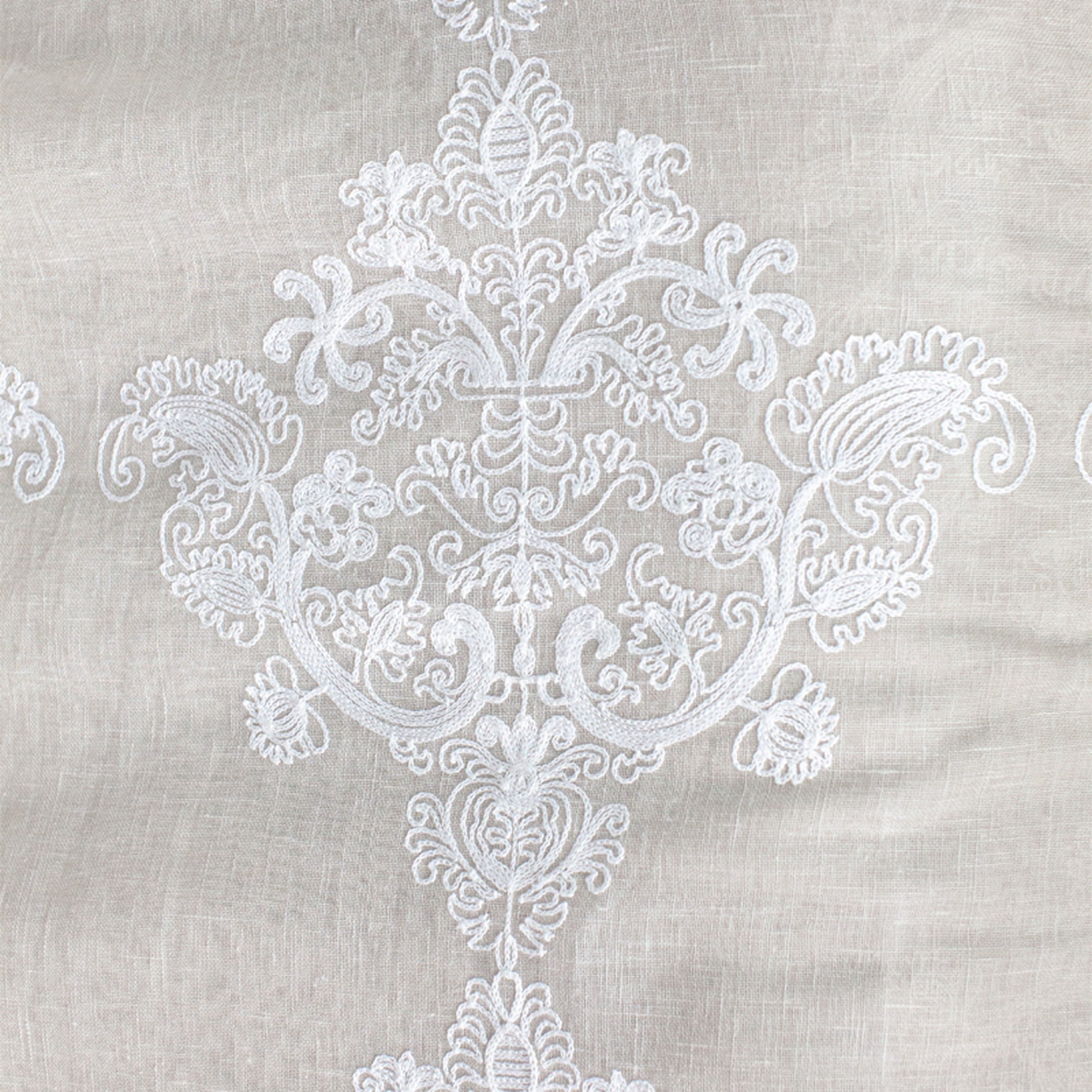 Kendall Fabric in color Straw is a Damask Embroidered Sheer Fabric pattern good for Drapery & Curtain Fabric