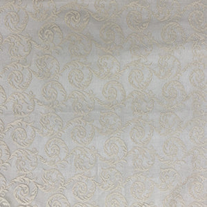 Lacey Fabric in color Beige is a Tone-on-Tone Swirl Jacquard Fabric pattern good for Drapery & Curtain Fabric