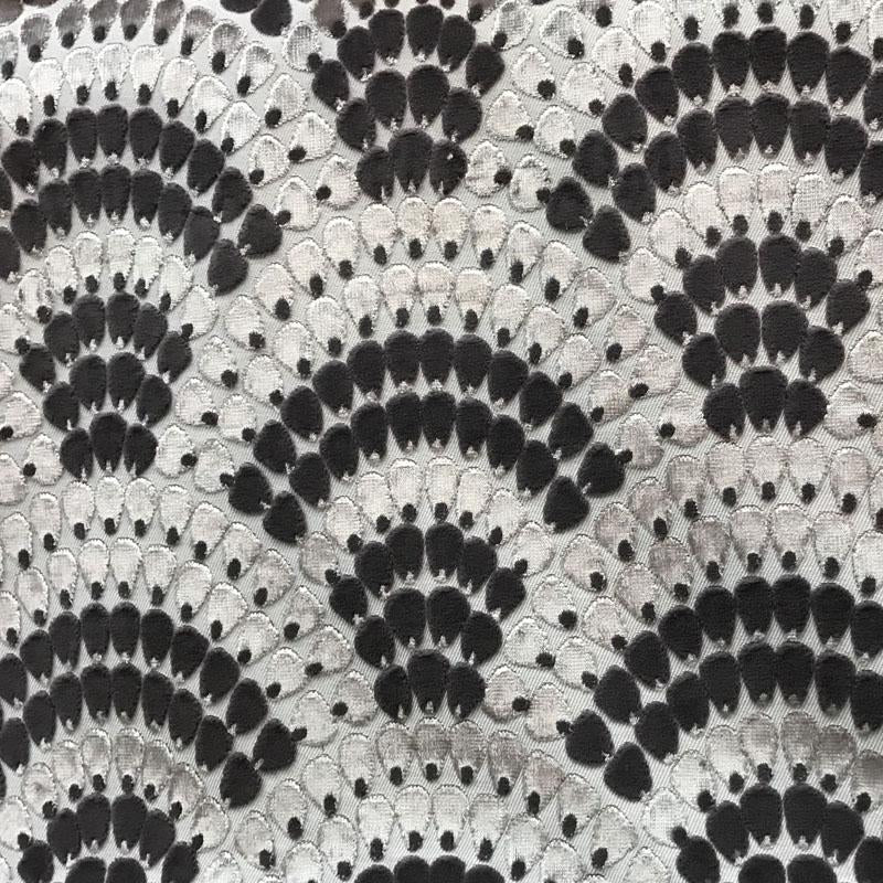 Lennix Fabric | Scallop Multi-Color Cut Velvet