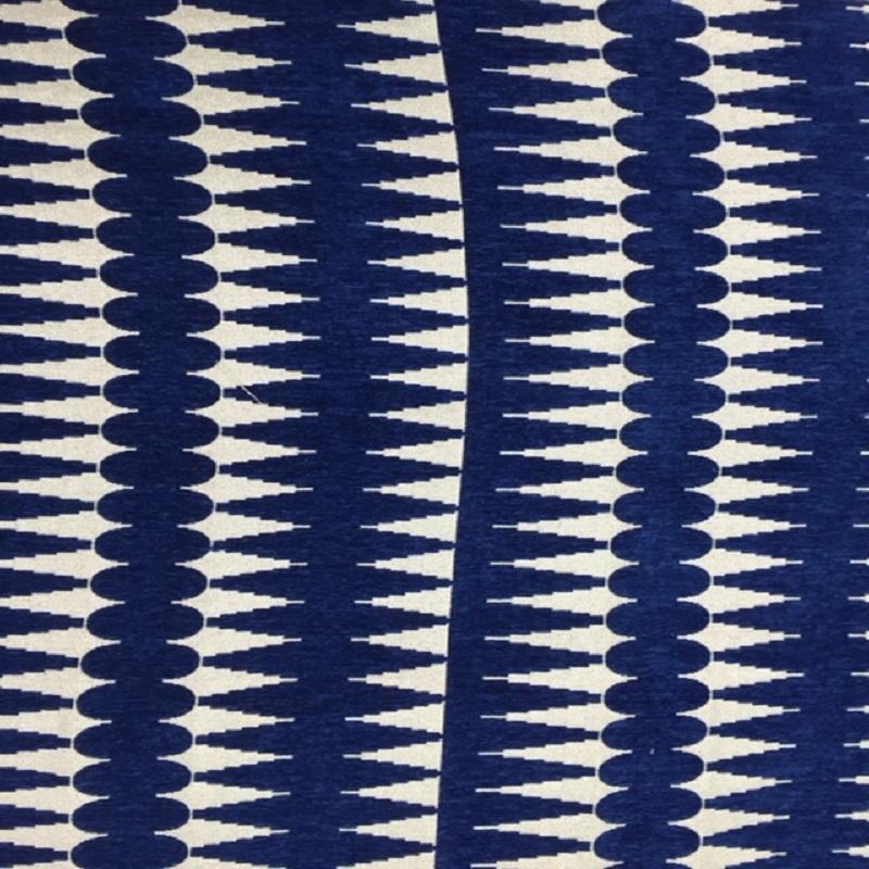 Leslie Fabric in color Navy is a Modern Geometric Metallic Fabric pattern good for Upholstery Fabric