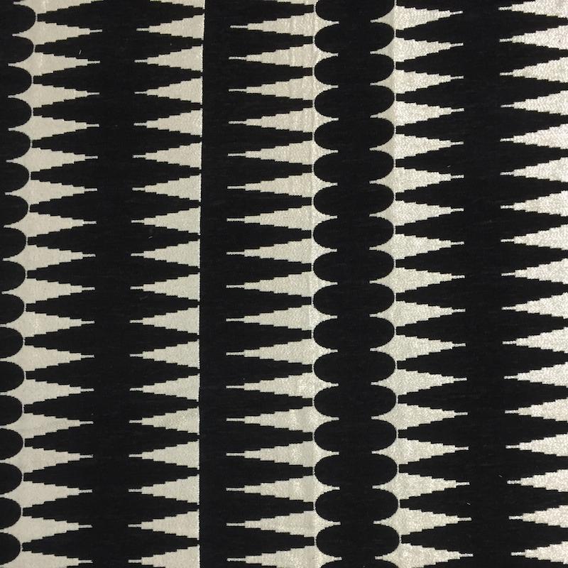 Leslie Fabric in color Ebony is a Modern Geometric Metallic Fabric pattern good for Upholstery Fabric
