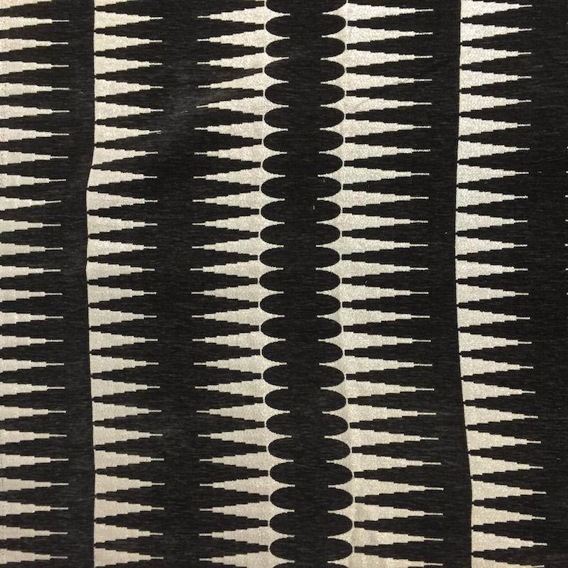 Leslie Fabric in color Espresso is a Modern Geometric Metallic Fabric pattern good for Upholstery Fabric
