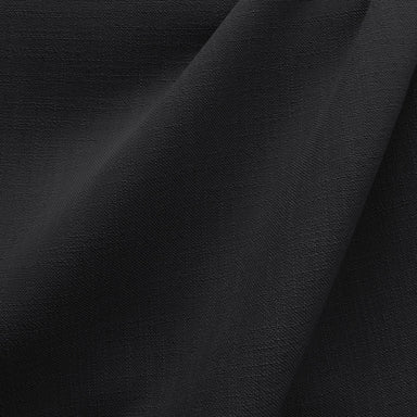 Linati Fabric in color Black that has a wavy look is a Solid Linen Look Fabric that is good for Drapery & Curtain Fabric and Upholstery Fabric and Table Linen Fabric