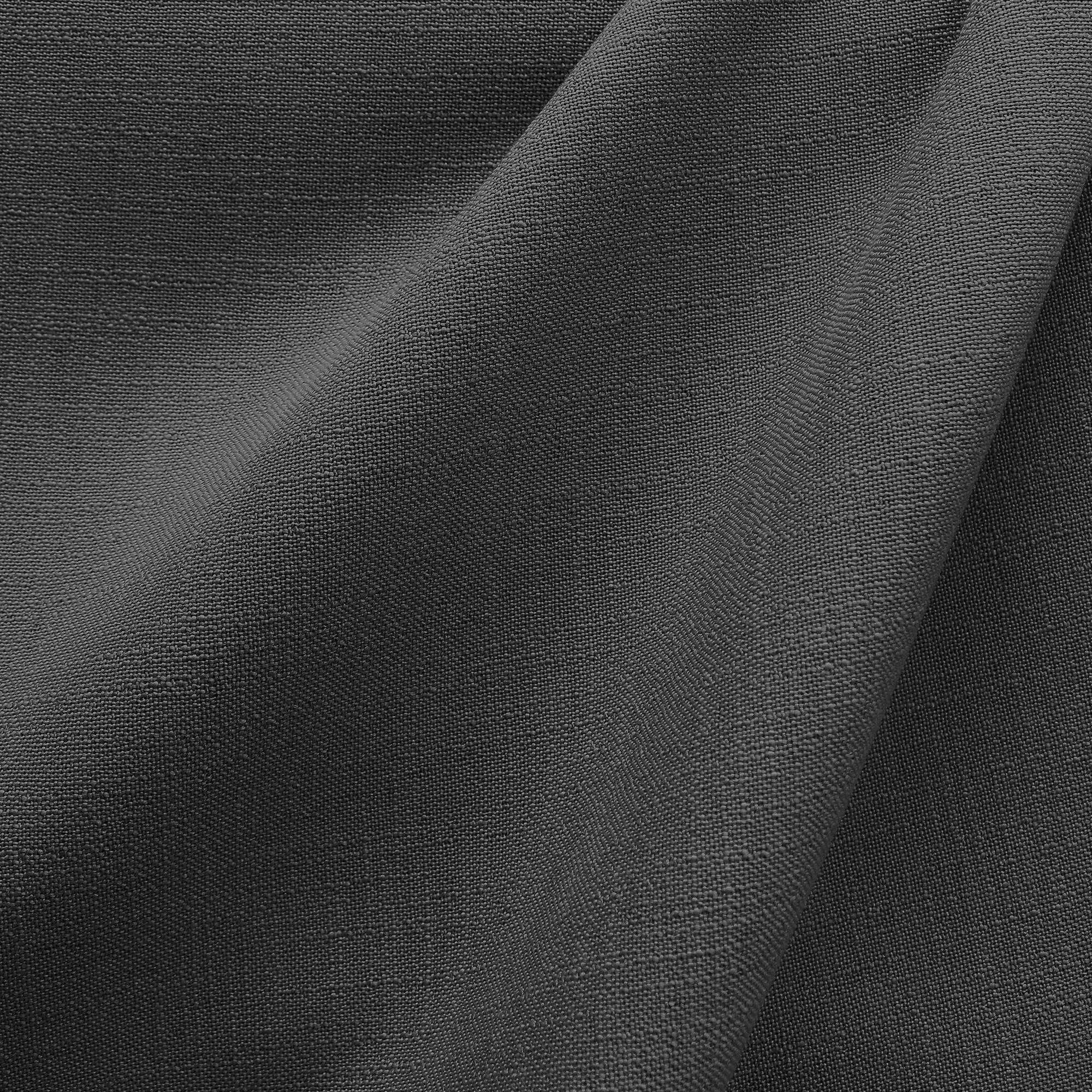 Linati fabric in color Charcoal showcasing fabric solid linen look upholstery fabric & drapery & curtain fabric & table linen fabric.