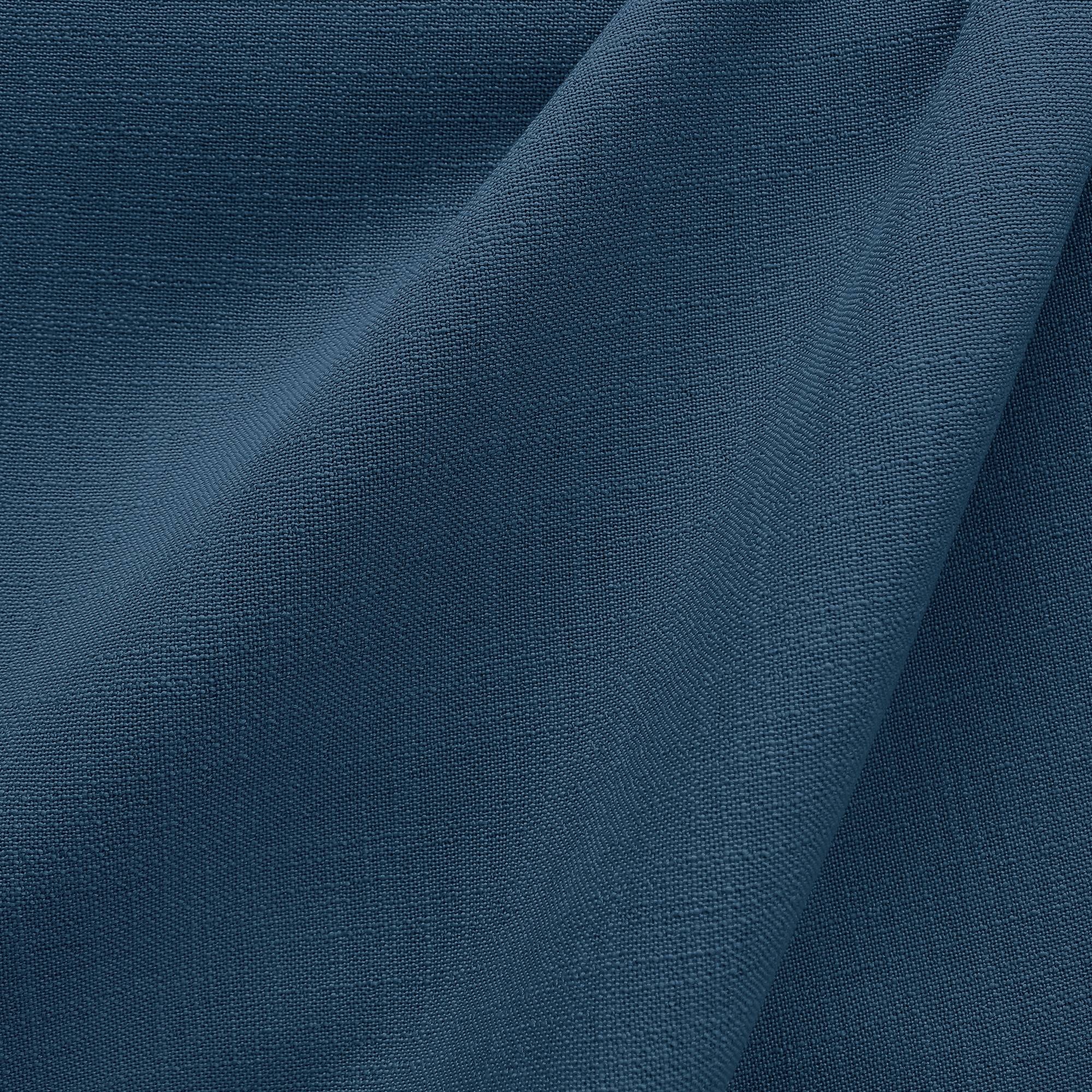 Linati fabric in color Ocean showcasing fabric solid linen look upholstery fabric & drapery & curtain fabric & table linen fabric.