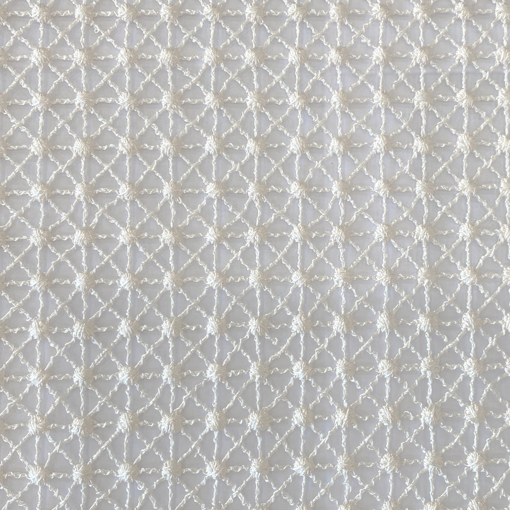 Lure Fabric in color White is a Geometric Embroidered Fabric pattern good for Drapery & Curtain Fabric