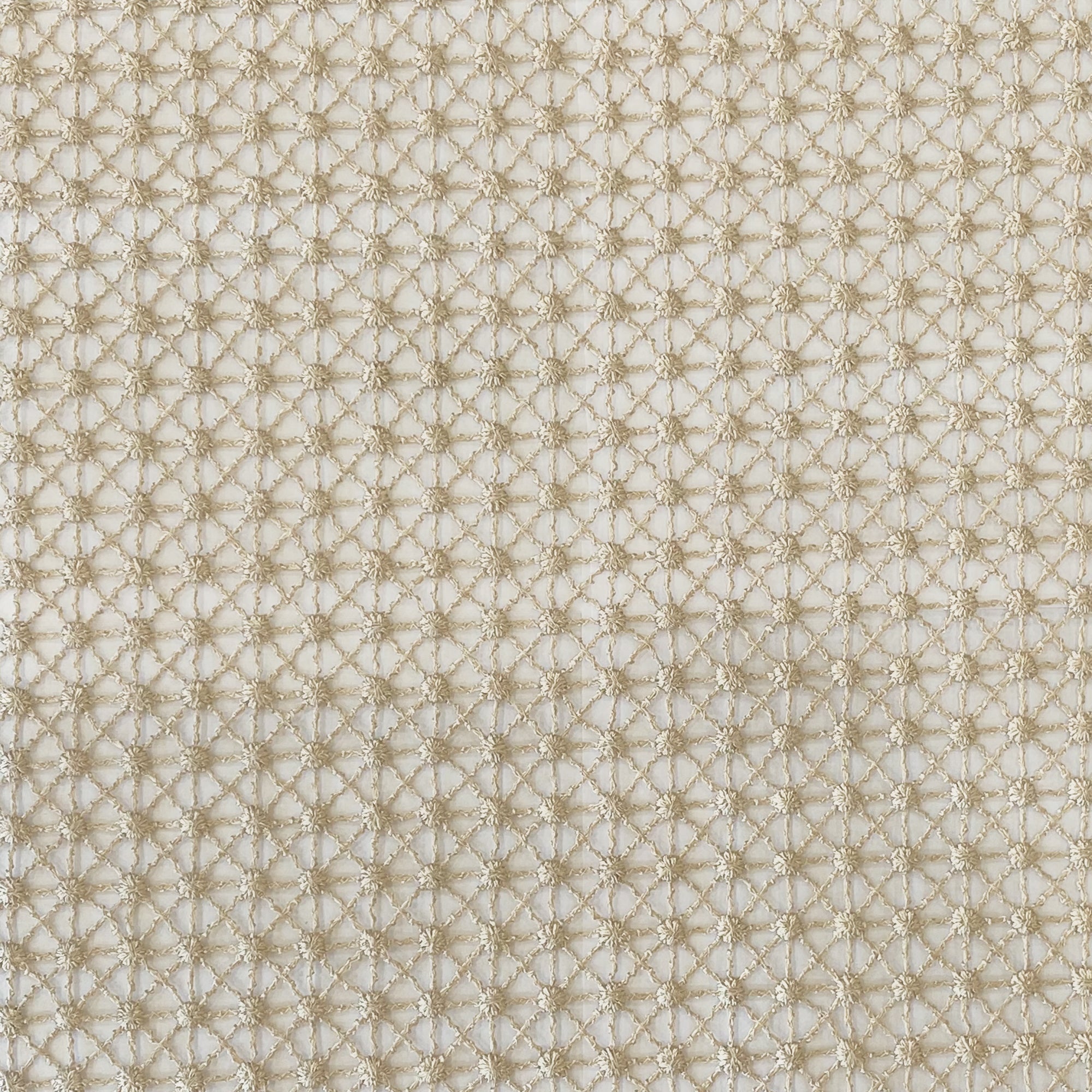 Lure Fabric in color Beige is a Geometric Embroidered Fabric pattern good for Drapery & Curtain Fabric