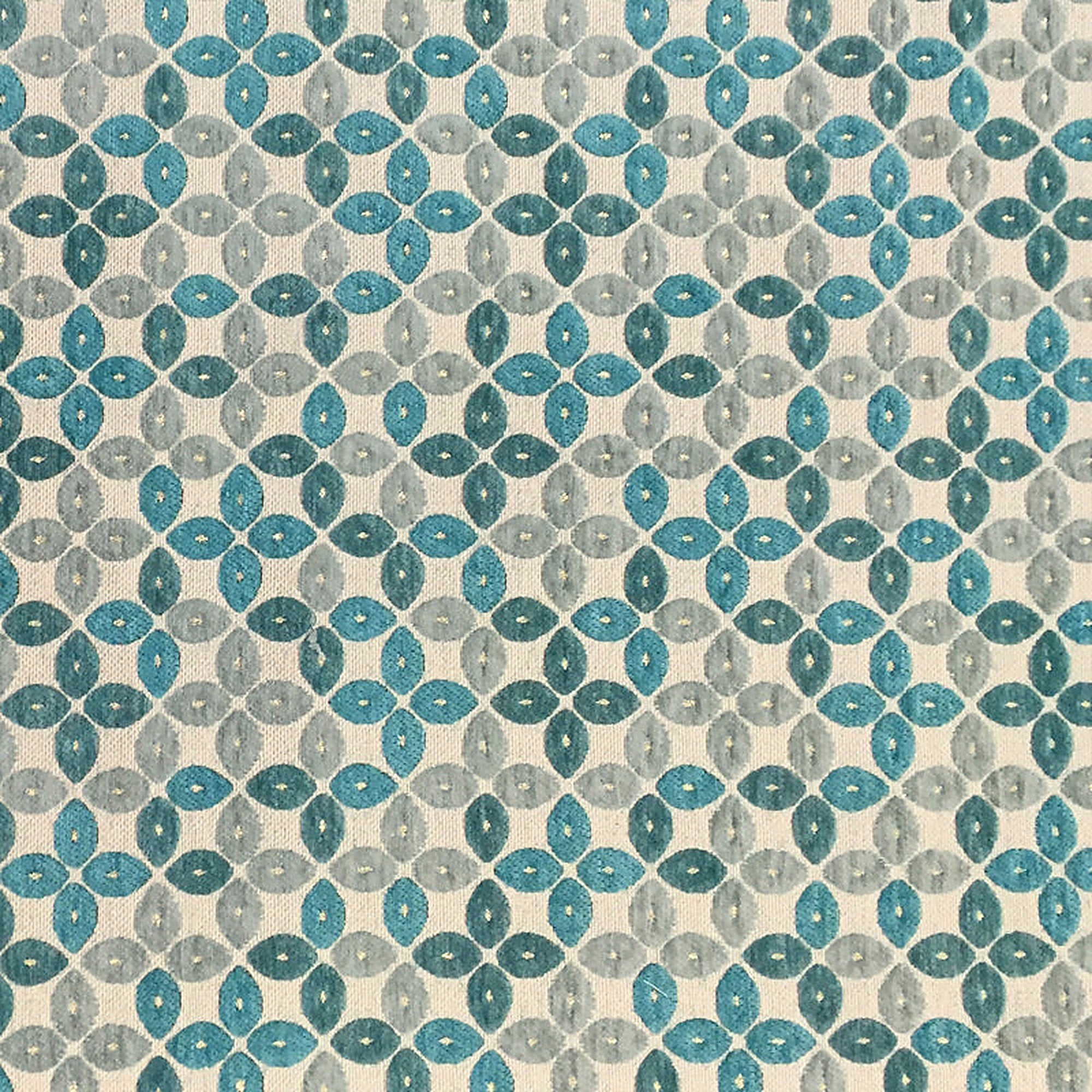 Malone Fabric in color Turquoise is a Circle Moden Geometric Fabric pattern good for Upholstery Fabric