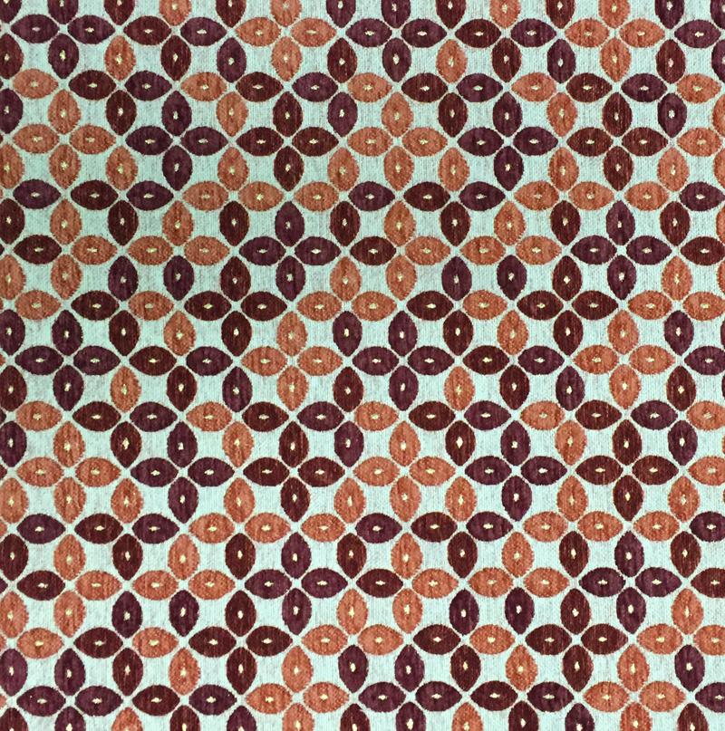 Malone Fabric in color Wine is a Circle Moden Geometric Fabric pattern good for Upholstery Fabric