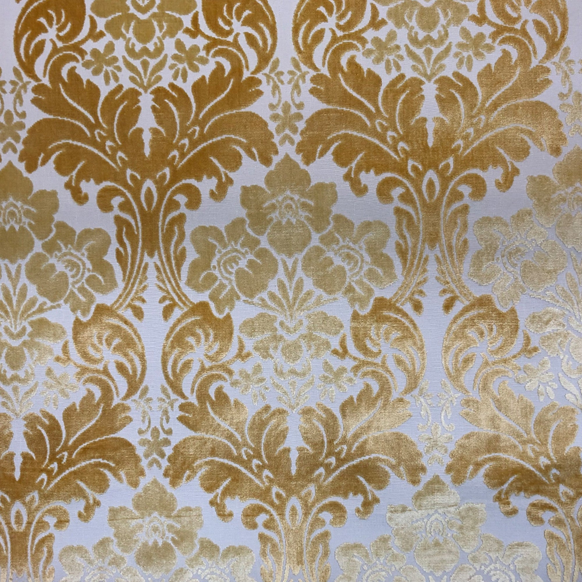 Marsel fabric in color Mimosa showcasing fabric damask floral cut velvet upholstery fabric.