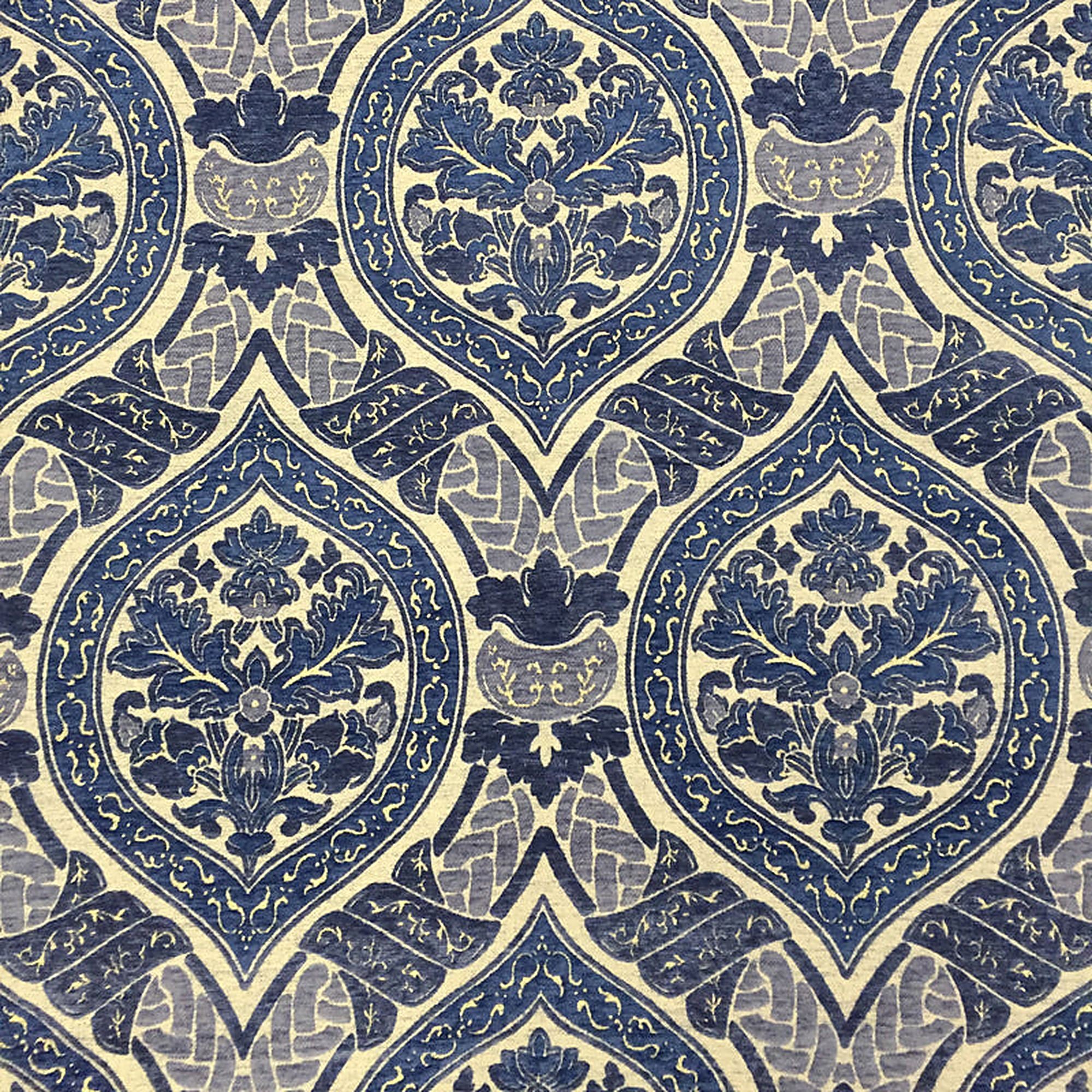 Marselle Fabric in color Ocean is a Traditional Damask Fabric pattern good for Upholstery Fabric