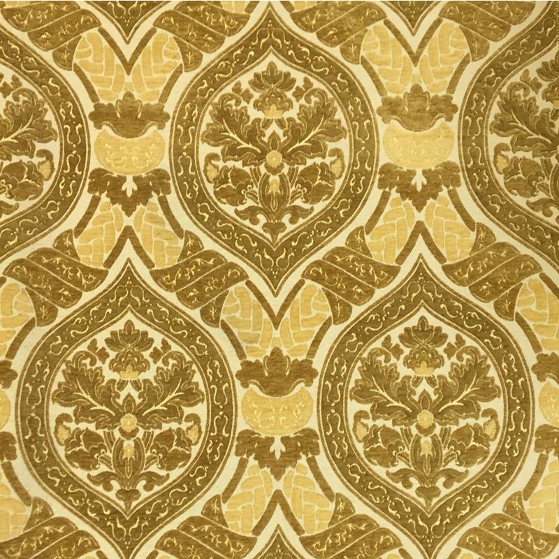 Marselle Fabric in color Gold is a Traditional Damask Fabric pattern good for Upholstery Fabric