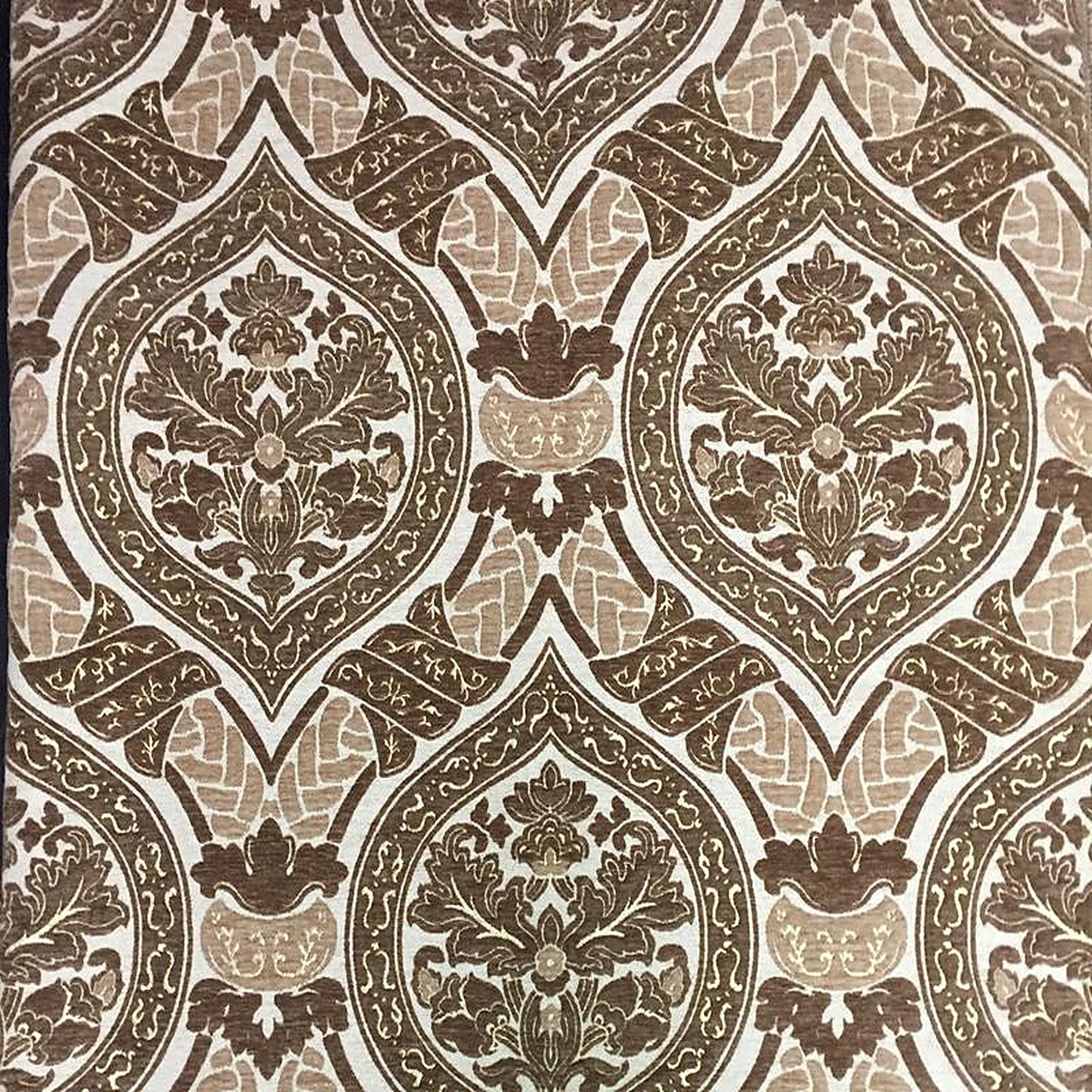 Marselle Fabric in color Mocha is a Traditional Damask Fabric pattern good for Upholstery Fabric