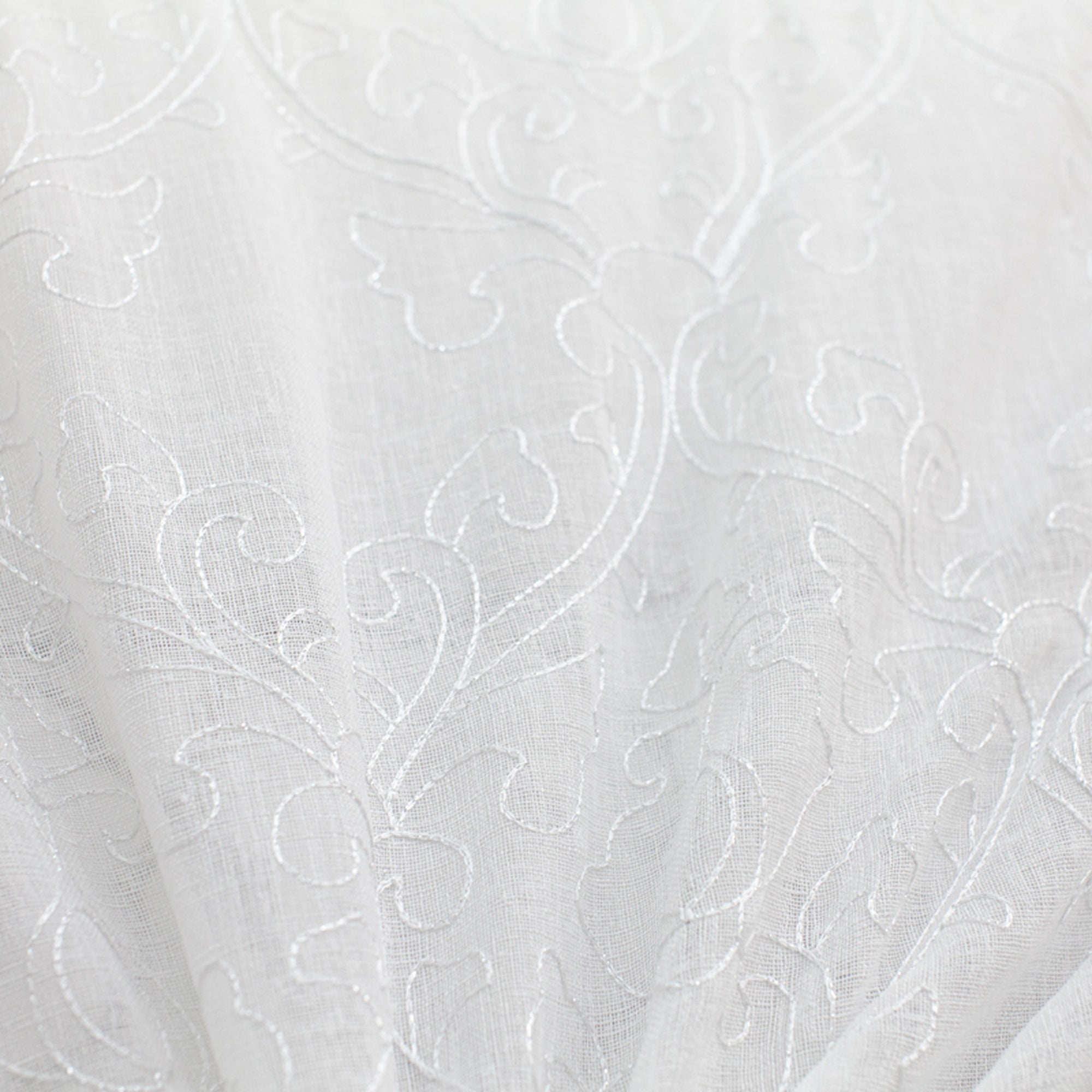 Mercury fabric in color Gray/Metallic showcasing fabric metallic damask sheer drapery & curtain fabric.