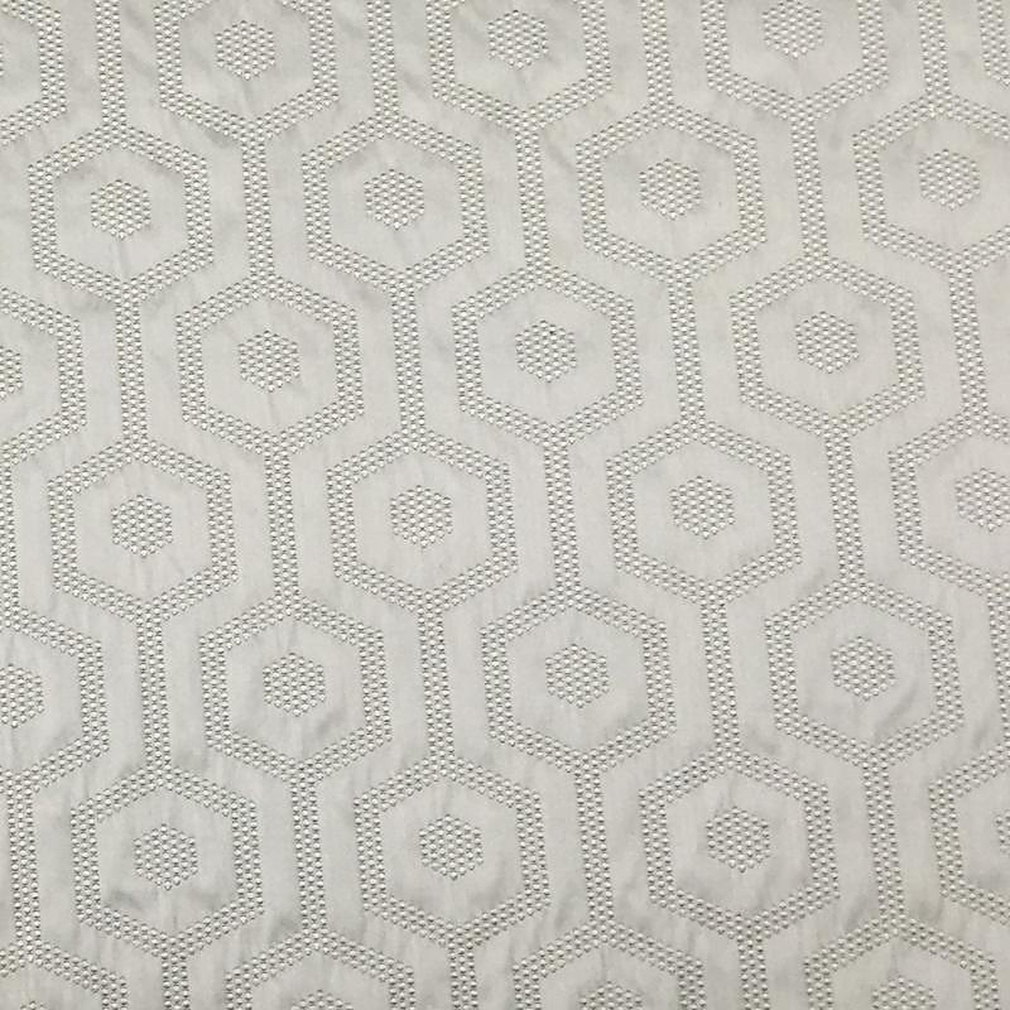 Metro Fabric in color Ivory is a Hexagon Modern Geometric Fabric pattern good for Drapery & Curtain Fabric and Upholstery Fabric