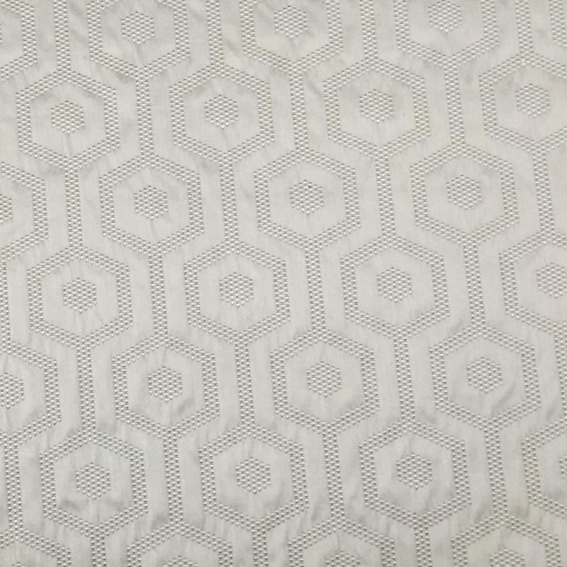 Metro Fabric in color Ivory is a Hexagon Modern Geometric Fabric pattern good for Drapery & Curtain Fabric and Upholstery Fabric