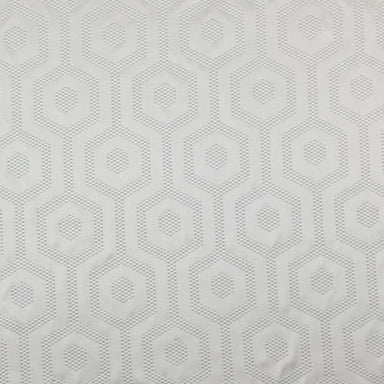 Metro Fabric in color White is a Hexagon Modern Geometric Fabric pattern good for Drapery & Curtain Fabric and Upholstery Fabric