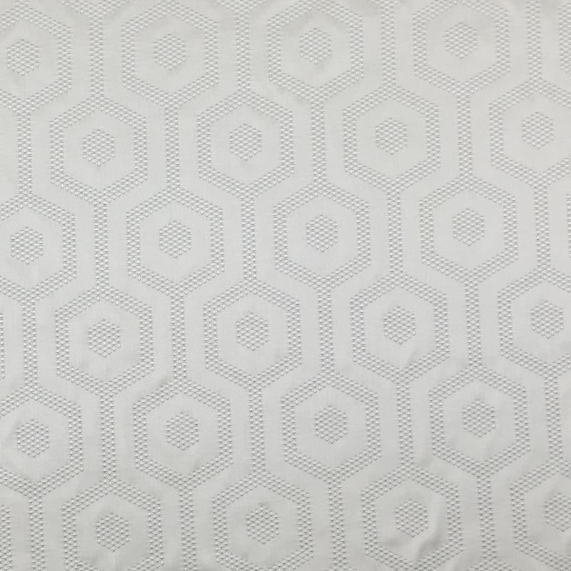 Metro Fabric in color White is a Hexagon Modern Geometric Fabric pattern good for Drapery & Curtain Fabric and Upholstery Fabric