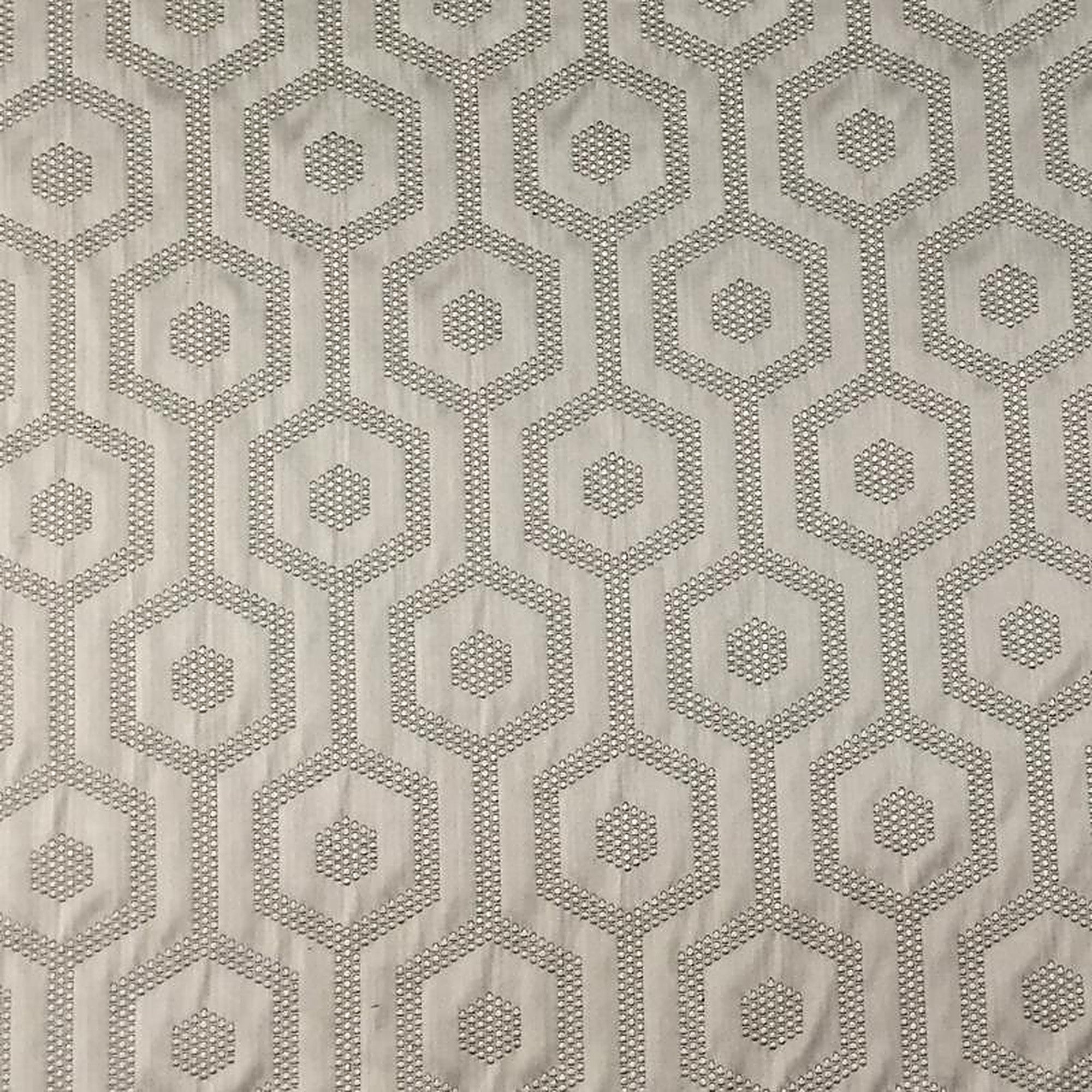Metro Fabric in color Pewter is a Hexagon Modern Geometric Fabric pattern good for Drapery & Curtain Fabric and Upholstery Fabric